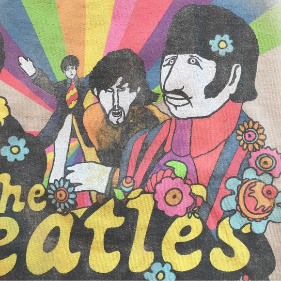 Junk Food Tees Beige The Beatles Cotton Sweatshirt, EUC, XS/S - Picture 2 of 10